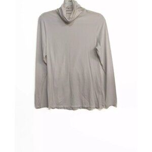 Felina Womens White Sweatshirt Solid Cowl Neck Long Sleeve Pullover Activewear L